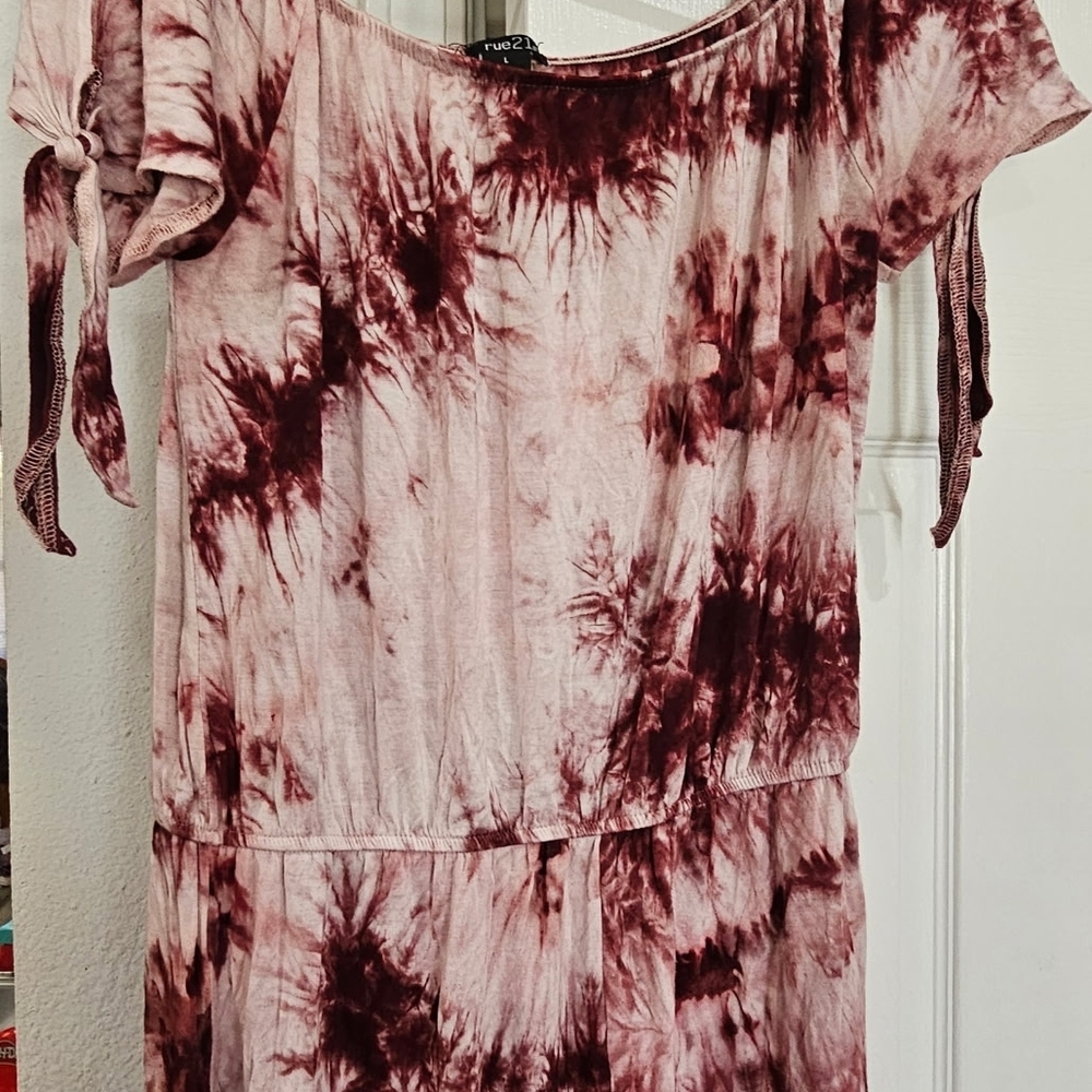 Rue21 Tie-Dye Jumpsuit in Burgundy and Pink